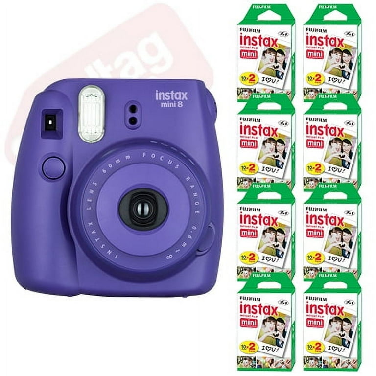 Fujifilm Mini 8 Instax Camera Grape with 8 Packs of 20 Film