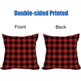 thumbnail image 4 of 2 Pack Waterproof Outdoor Christmas Pillow Covers 16x16 Inch Red and Black Buffalo Plaids Checked Throw Pillow Cases New Year Winter Farmhouse Decorations Cushion Cover Double Sided, 4 of 5
