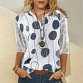thumbnail image 2 of Mujeres Casual Cuello en V Botón Hallow Out 3/4 Manga Camisas Túnica Floral Impreso Pullover Tops Fridja  fjkfkj3934, 2 of 9