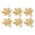 thumbnail image 2 of 6Pcs Golden Maple Leaf Napkin Rings Stainless Steel Table Decoration for Special Occasions, 2 of 9