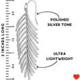thumbnail image 4 of Humble Chic Palm Leaf Dangle Earrings - Long Boho Dangles, Silver - 3 inch, 4 of 8