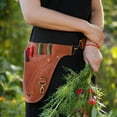 thumbnail image 4 of Leather Gardening Belt, Leather Tool Belt Holster With Detachable Pouch, Garden Tool Apron With Multiple Pockets, Adjustable Waist Belt, Pu Leather Tool Organizer B, 4 of 6