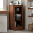 thumbnail image 3 of Palace Imports 100% Solid Wood 3-shelf Bookcase with Adjustable Shelves and Clear Glass Door, Mocha, 3 of 6