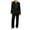 A-Black, variant on Cnbwig Pajamas Set for Women Two-Piece Floral Printed Button Down Lapel Long Sleeve Tops Loose Elastic Waist Straight Leg Pants Home Wear Ladies Lounge Sleepwear Suits A-Black L