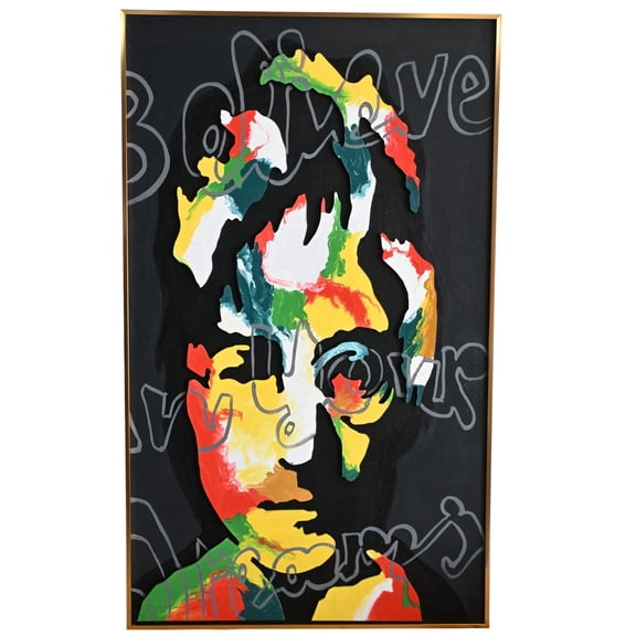 NIFAO John Lennon Believe In Your Dreams Mixed Media Art 24"x39"