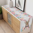 thumbnail image 4 of Bunny Easter Table Runner - 60 Inch Long, Kitchen Dining Table Runner Dresser Scarves, Pink Floral Eggs Farmhouse Checkered Farmhouse Decor for Coffee Tables Wedding Party Banquet, 4 of 8