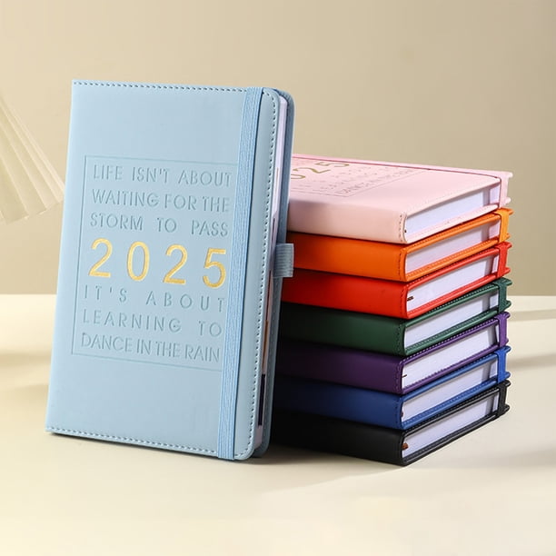 Agenda del Planificador Diario 2025 | Cuaderno de horarios los 365 días | Incrementos de tiempo de 15 minutos | Tapa dura con marcador de cinta | Para citas, trabajo, escuela | Tamaño A5 | 1 Pieza