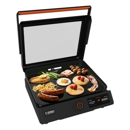 Blackstone E-Series 17 Electric Tabletop Griddle with Hood, Black