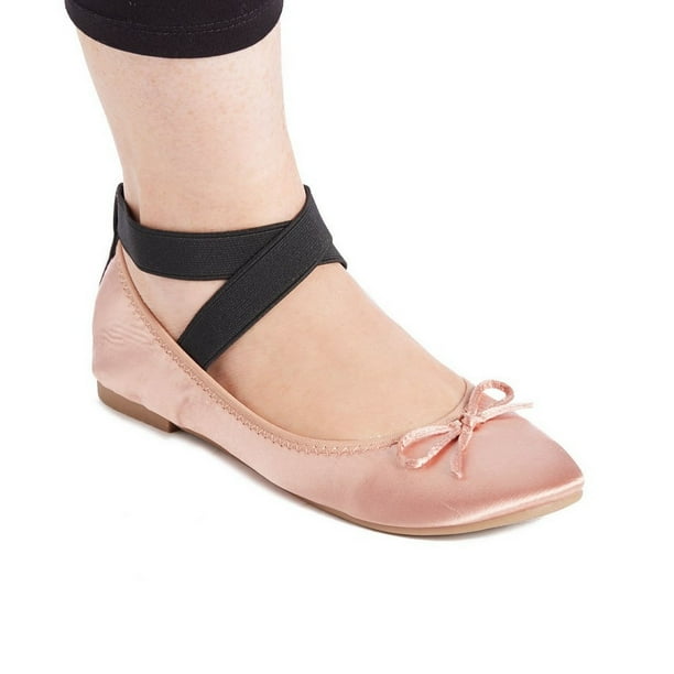 blush flats with ankle strap