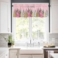thumbnail image 3 of Pink Christmas Valances for Windows, Light Filtering Thermal Insulated Windows Curtains Decoration Christmas Tree Snowflakes Valance Curtains for Kitchen Cafe Bedroom Living Kid Room 54x18in, 3 of 5