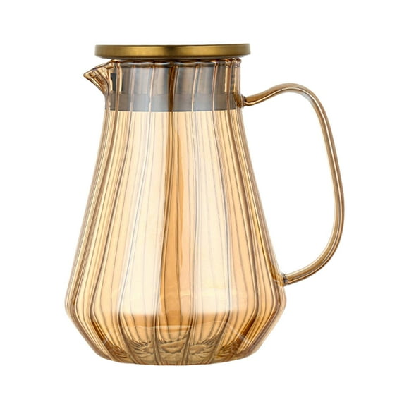 Iced Tea Pitcher Water Pitcher, 1.2L Ergonomic Handle, Easy Clean Juice Jug, Glass Jug, Borosilicate Glass Jug for Loose Leaf, Milk Kitchen Juice