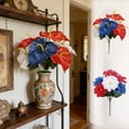 thumbnail image 2 of PEIBang Artificial Patriotic Flowers 4th of July Decorations,Red White and Blue Fake Floral Bouquet for 250th Anniversary Memorial Day Independence Day Home Wedding Party Decor, 2 of 6