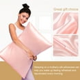 thumbnail image 3 of PiccoCasa 19 Momme Silk Pillowcase for Queen Size Pillow, Pink, 20"x30", 3 of 9