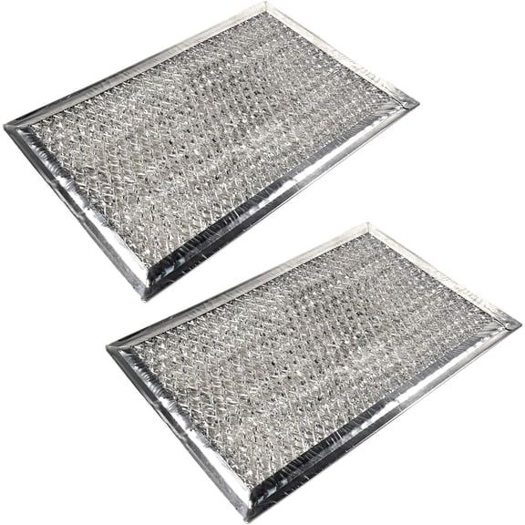 HQRP 2-Pack Microwave Oven Hood Aluminum Mesh Grease Filter compatible with GE WB06X10654 AP3883320 PS1018833 G-5012 Replacement fits GEHCSA1201RSS01 JVM1490BD003 ZSA1201RSS01