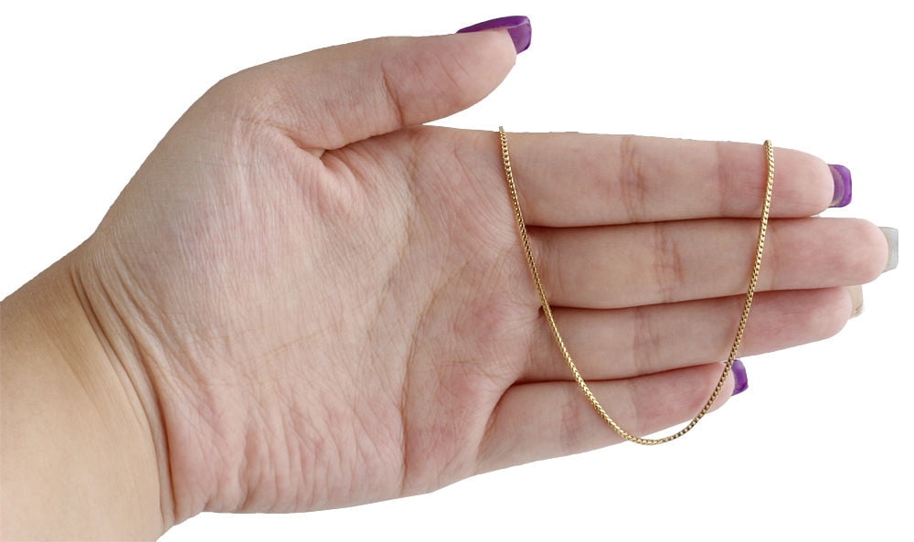 10K Yellow Gold Solid Franco Box Chain Closed Link 1.25mm Necklace 22 Inch