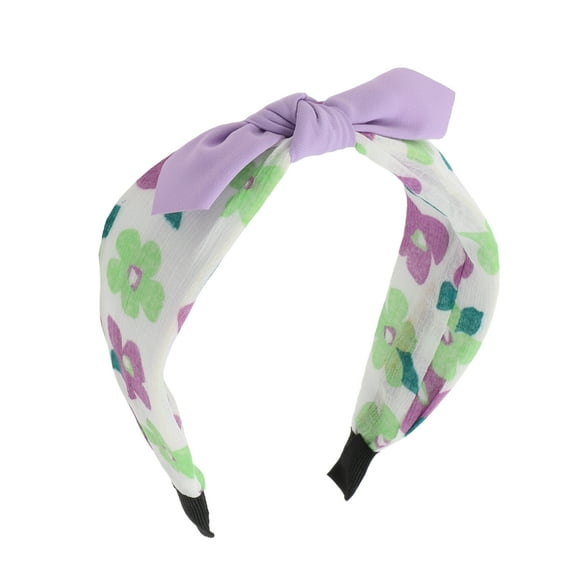 Unique Bargains 1 Pc Elegant Flower Headbands for Children 6.30"x4.72"x2.05" Purple Green 1 Pc