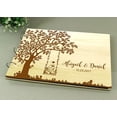 thumbnail image 3 of Personalized Wedding Tree Guest Book Wood Engraved Custom Bride And Groom Name Scrapbook Gift, 3 of 6