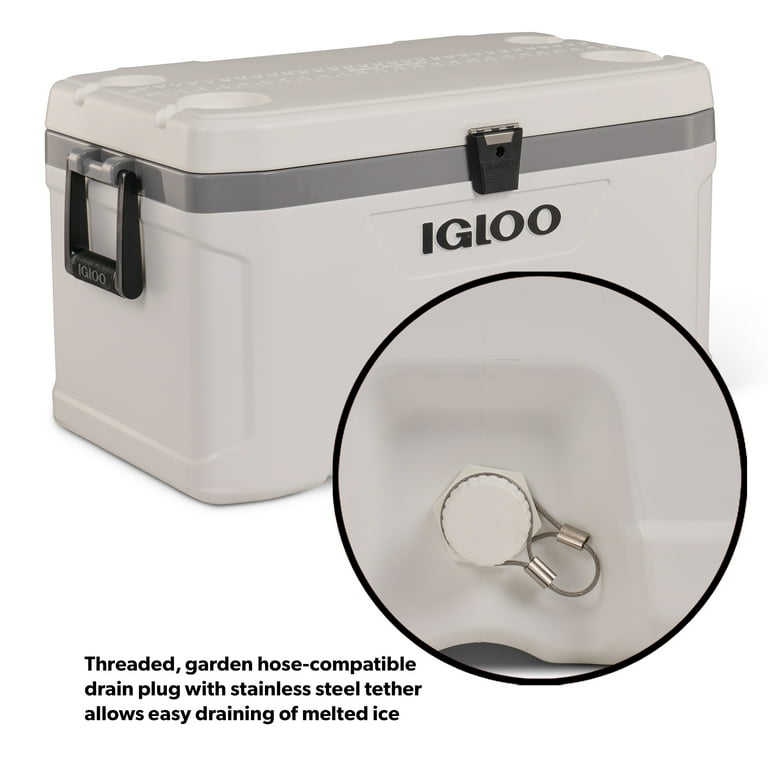 Igloo 70 QT Marine Ultra Cooler, White and Gray, THERMECOOL