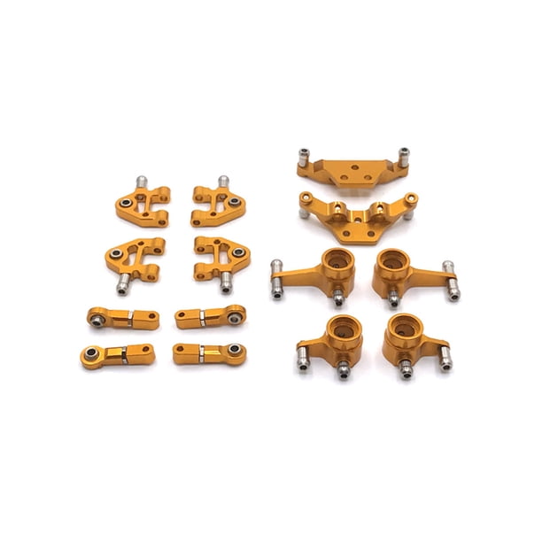 Bewildely Juego de copas de buje de dirección de torre de choque de brazo para 1/28 Wltoys K969 accesorios de actualización de aleación de Kits de construcción modelo Oro