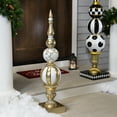 thumbnail image 2 of Northlight Ball Finial Commercial Size Christmas Decoration 48" - Gold and White, 2 of 7