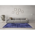 thumbnail image 3 of Ahgly Company Machine Washable Indoor Round Patchwork Blue Transitional Area Rugs, 7' Round, 3 of 4