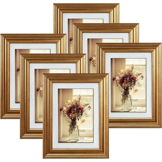  Shadow Box Frame, 4 Pack Picture Frame Set, Wall Picture Frame,  Farmhouse Wood Rustic Picture Frames with Tempered Glass Gallery Wall  Tabletop Display (5X7 Mat 3.5X5, Brown)