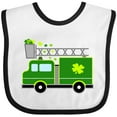 thumbnail image 3 of Inktastic St. Patricks Day Fire Truck in Green with Shamrocks Boys or Girls Baby Bib, 3 of 4
