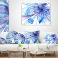 thumbnail image 3 of Designart Blue Large Fractal Flower Pattern - Floral Throw Pillow - 18x18, 3 of 4