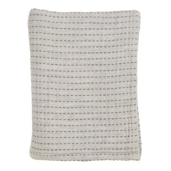 Exquisite Stitched Design Cotton Throw Blanket - 50" W x 60" L