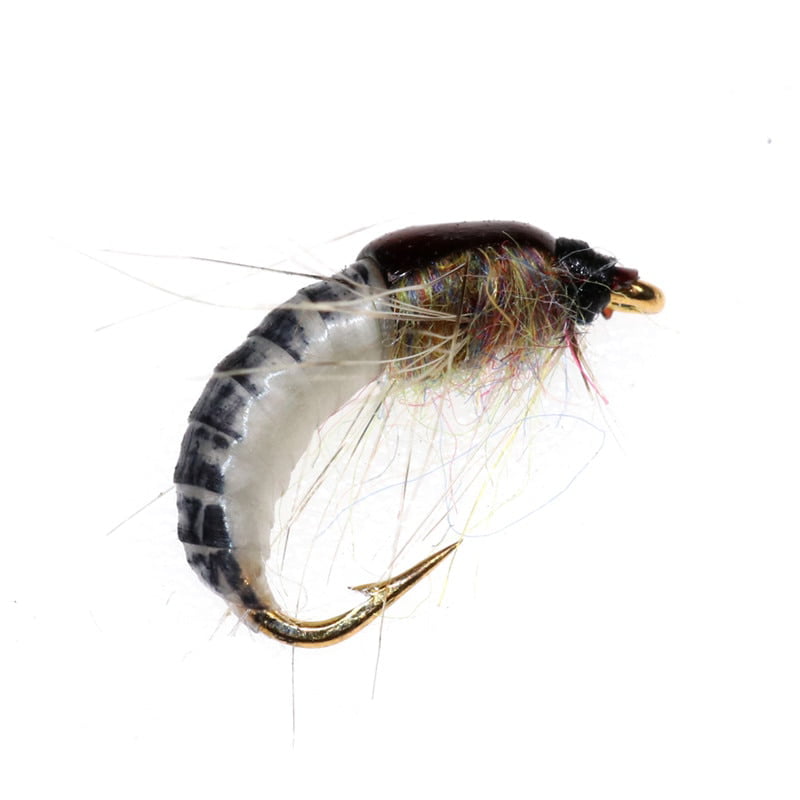 5Pcs #12 Realistic Nymph Scud Fly for Trout Fishing Artificial Insect Bait Lure　 