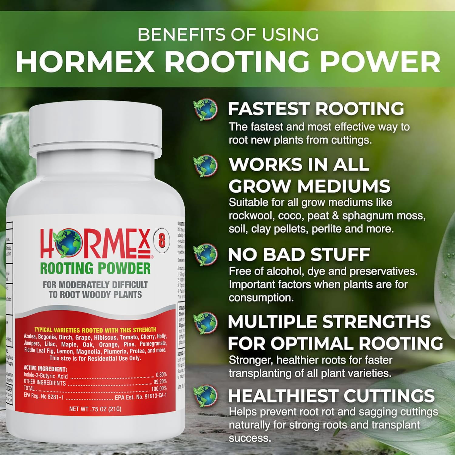 Hormex Rooting Powder #8 & Cubes Combo – Rooting Hormone for Semi-Hardwood Cuttings & Hydroponics