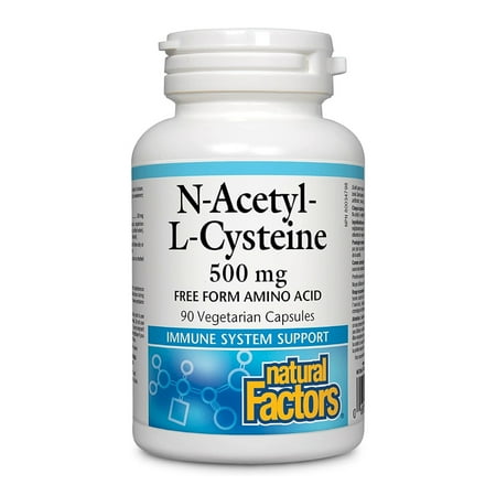 Natural Factors, N-Acetyl-L-Cysteine 500 mg, Antioxidant Support to Defend Against Polluted Environments, 90 capsules (90 servings)