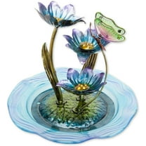 Bits & Pieces Iridescent Glass Butterfly Zen Water Fountain, 12″ Multicolor