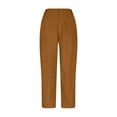 thumbnail image 4 of LEBONYARD Womens Trousers with Pockets,Women's Corduroy Solid Color Casual Pocket Straight Leg Pants Long Pants Brown M, 4 of 5