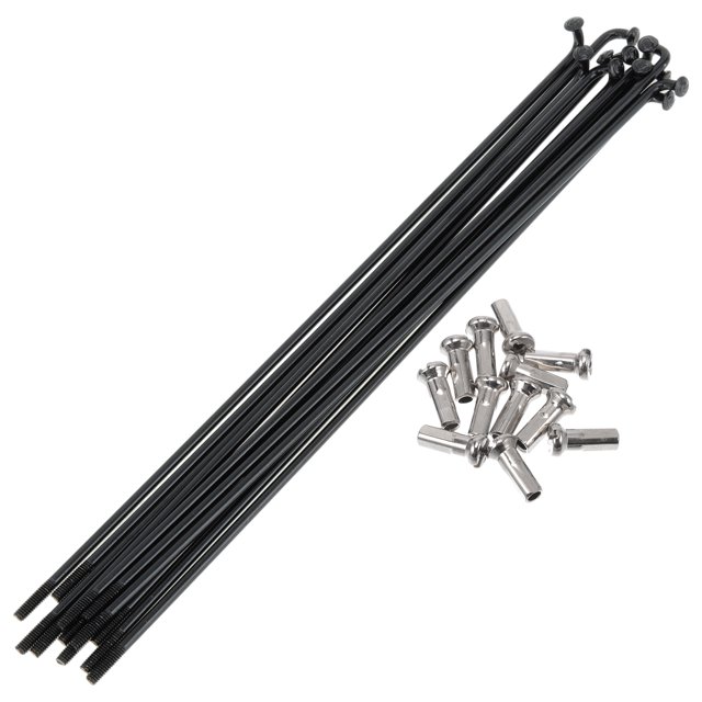 Rayos de bicicleta Unique Bargains 14G, rayos de rueda de bicicleta de acero inoxidable 304, 1 juego negro de 157 mm