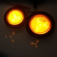 thumbnail image 4 of HLONK 5 Pcs 2 Pouces 12V 4 LEDs Feu de Signalisation Rond pour Camion Remorque Caravane (Jaune), 4 of 8