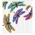 thumbnail image 3 of Ambesonne Dragonfly Shower Curtain, Sixties Style Animals, 69"Wx84"L, Multicolor, 3 of 3