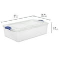 thumbnail image 3 of Sterilite 32 Quart Medium Latching Storage Bin, Clear Plastic Storage Container with Latch Lid, Blue, 3 of 11