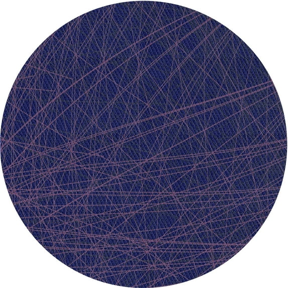 Ahgly Company Machine Washable Indoor Round Transitional Deep Periwinkle Purple Area Rugs, 8' Round