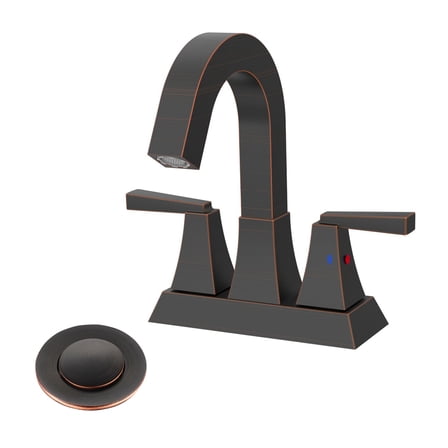 Cobbe Bathroom Sink Faucet 4-Inch Double Handle Centerset Bathroom  Vanity Faucet with Pop Up Drain and 2 Supply Lines Included Oil Rubbed Bronze