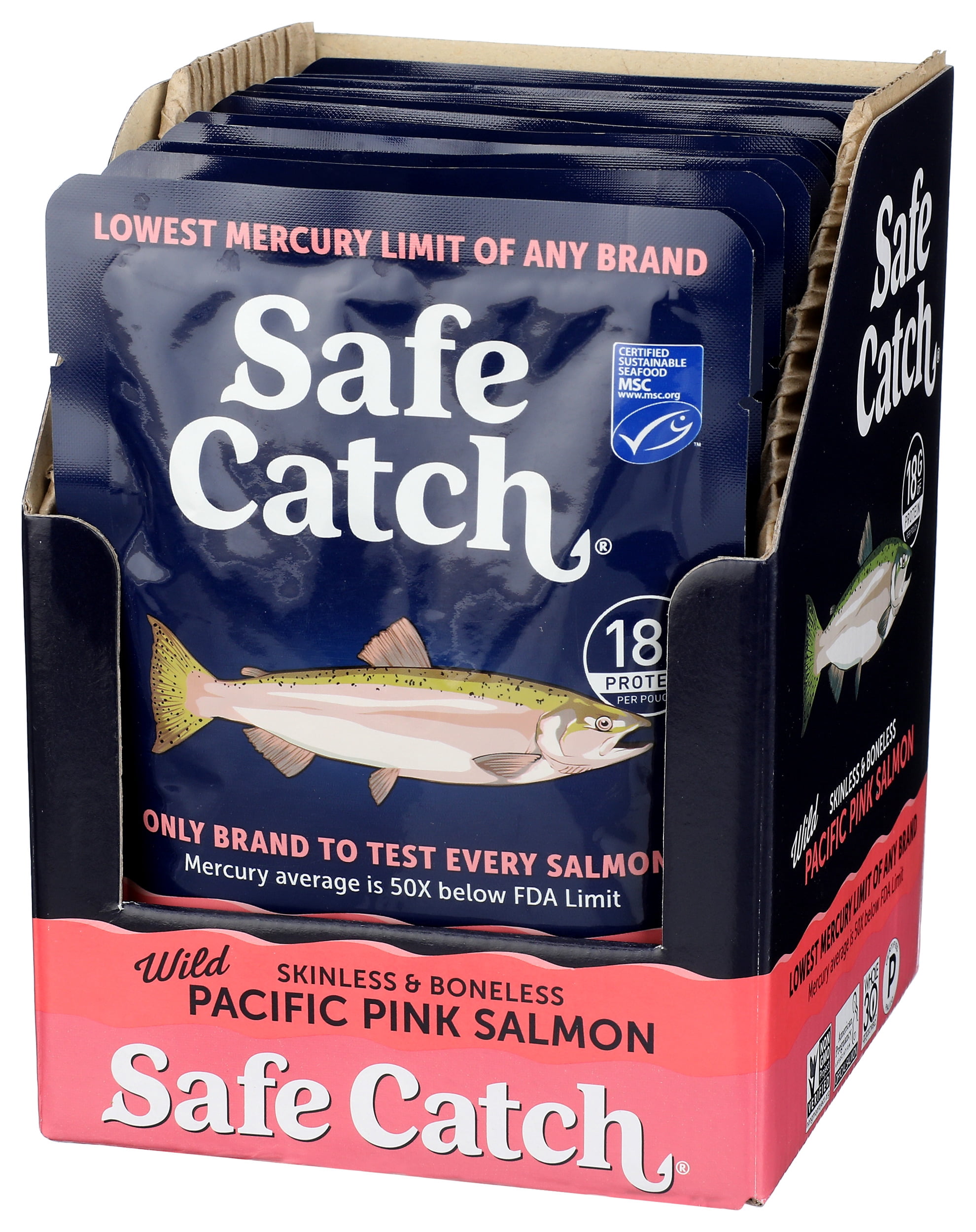 (Pack of 12), Safe Catch Wild Pacific Pink Salmon - Single Serve Pouch, 3 oz