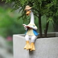 thumbnail image 3 of Naiovety Estatuas de pato de pareja sentada adecuadas para cualquier ocasión añaden encanto al adorno de pato elegido como regalo de jardín Decoración del hogar, 3 of 6