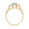 thumbnail image 2 of ANGARA Natural Prong Set Round Aquamarine and Diamond Three Stone Ring in 14K Yellow Gold for Women (Size-6mm) | March Birthstone, Anniversary, Jewelry Gift for Women | Natural Aquamarine Ring, 2 of 9