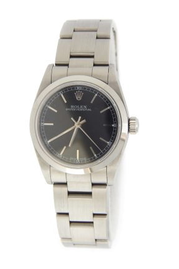 Pre-Owned Mid-Size Rolex Stainless Steel Oyster Perpetual Black 77080