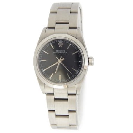 Pre-Owned Mid-Size Rolex Stainless Steel Oyster Perpetual Black 77080