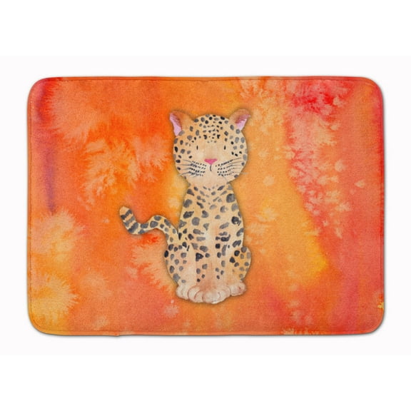 Leopard Watercolor Machine Washable Memory Foam Mat