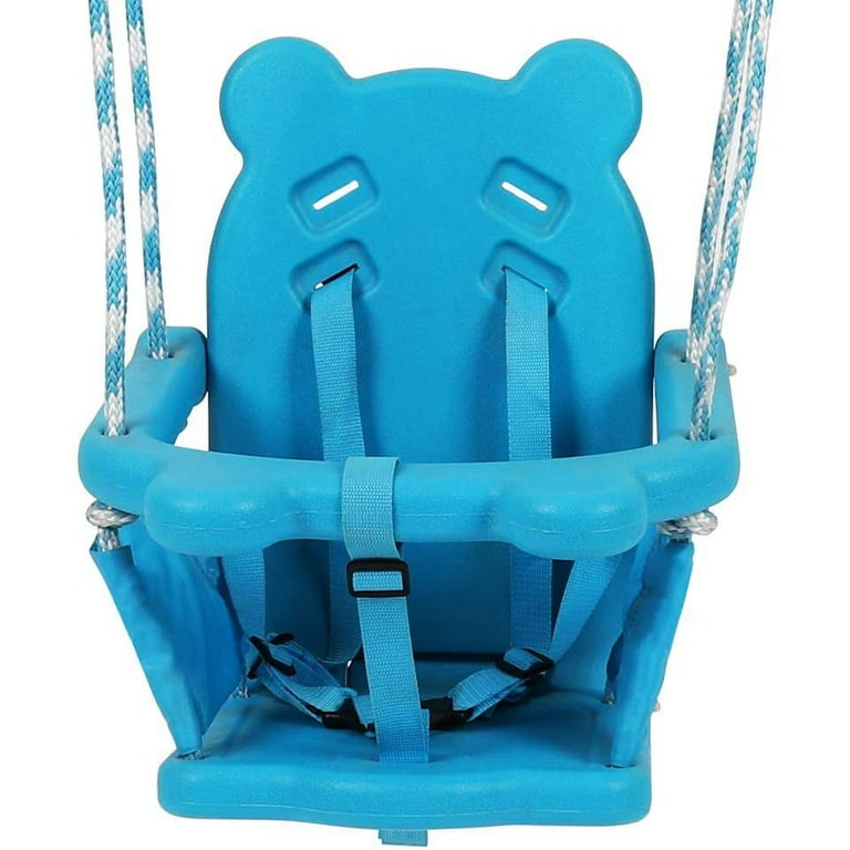 Toddler Swing Set Folding Toddler Swing Playset Blue Secure Swing Set with Safety Seat for Baby Chirldren s Gift Swing Sets for Garden Backyard