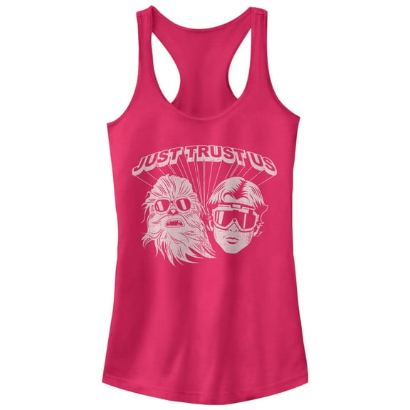 Junior's Solo: A Star Wars Story Just Trust Us  Racerback Tank Top Dark Pink 2X Large