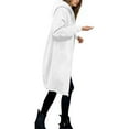 thumbnail image 3 of Gyexs Womens Zip Up Hoodies Casual Long Sleeve Oversized Sweatshirt Fall Winter Warm Comfy Fashion Jacket Coat with Pockets, White, Size XXXXL, 3 of 9