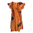 thumbnail image 5 of ClodeEU Women'S Deep O-Neck Tshirts Dresses Summer Short Sleeve Floral Print Dress Orange 12(XXL), 5 of 5